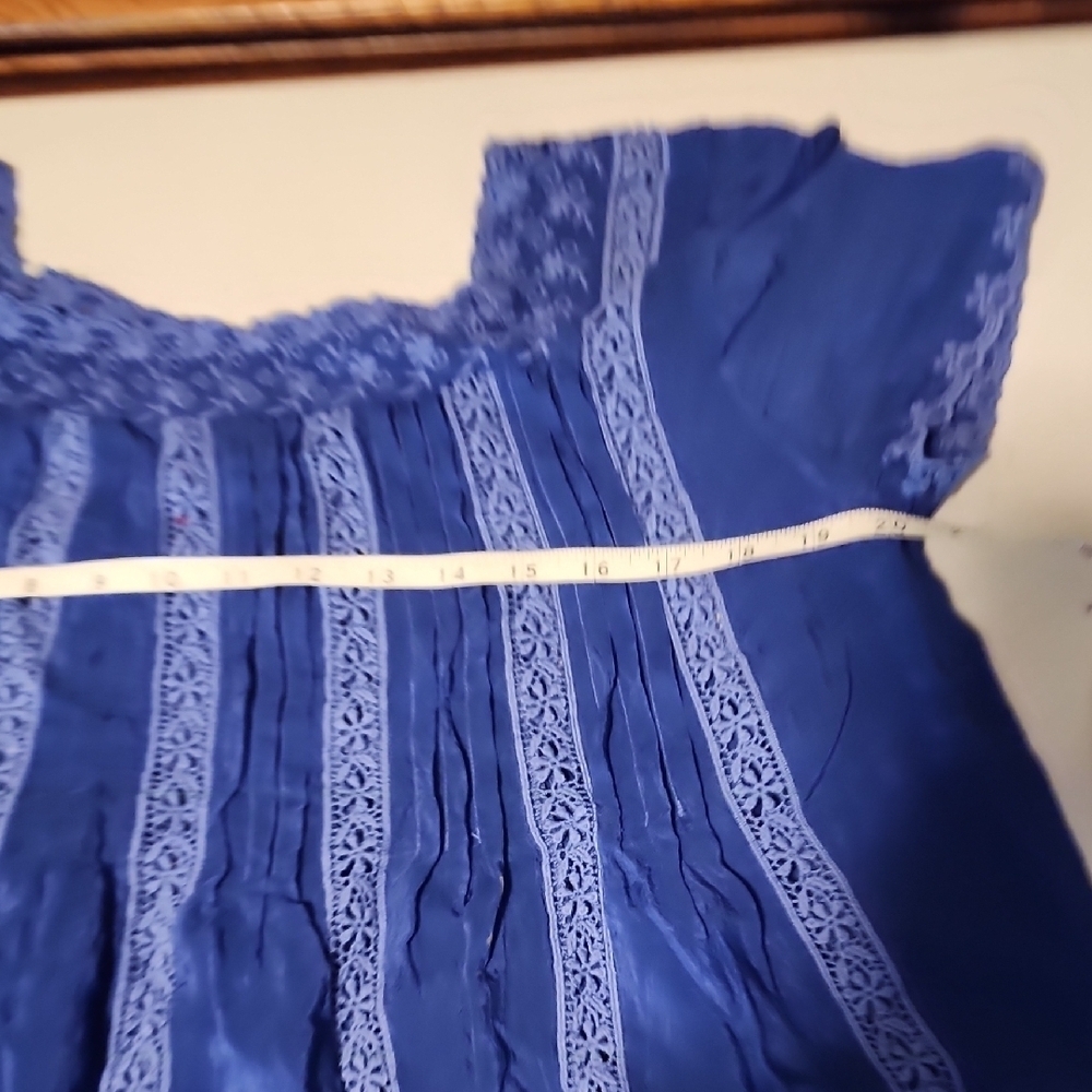 Johnny Was Navy Blue Lace Blouse - Picture 4 of 5